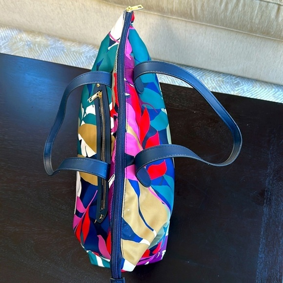 Hawaiian floral fern colorful pattern tote shoulder bag - Picture 7 of 14